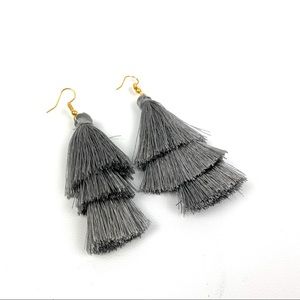 Grey tassel earrings